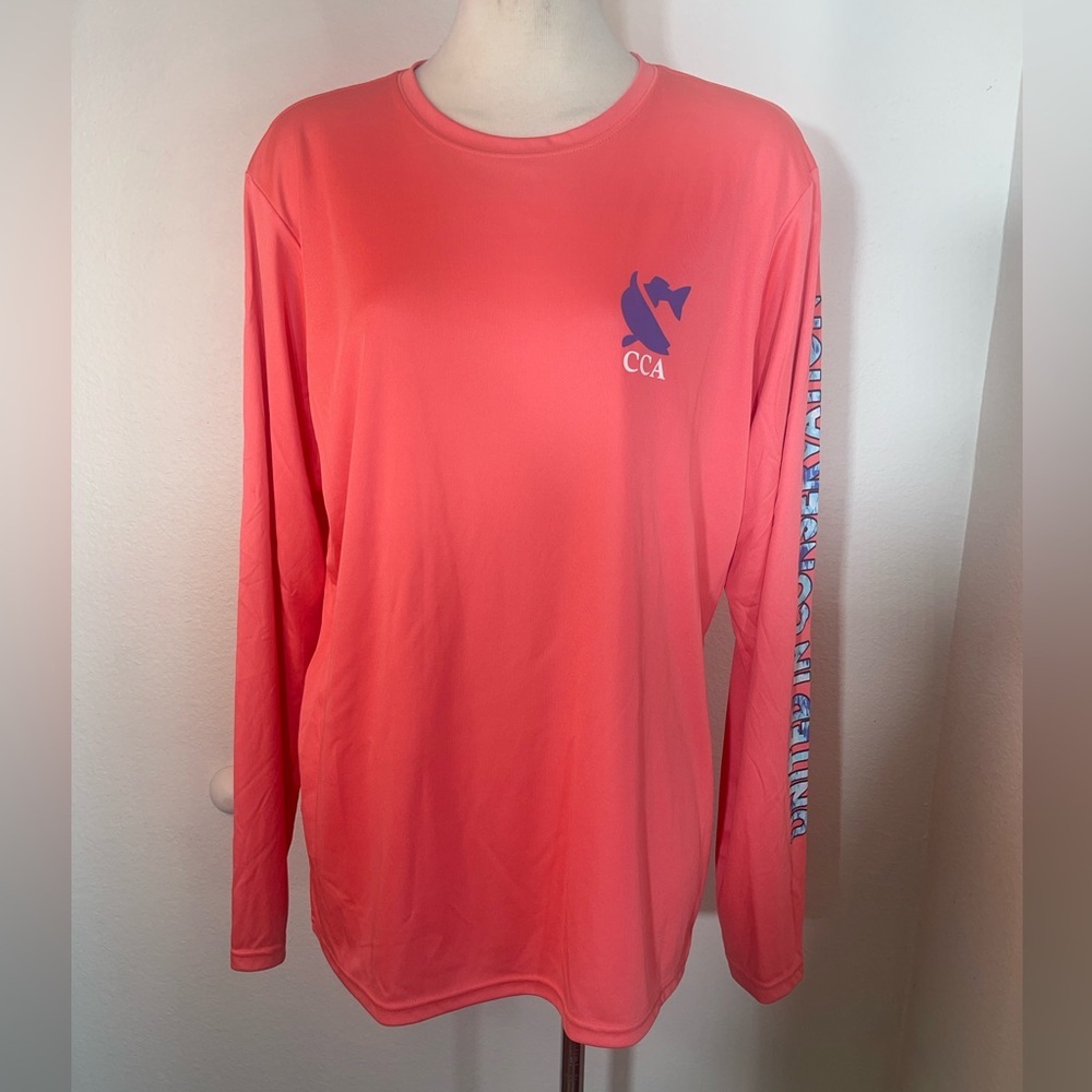 CCA Costal Conservation Association Crew Neck Long Sleeve Fishing Shirt Small